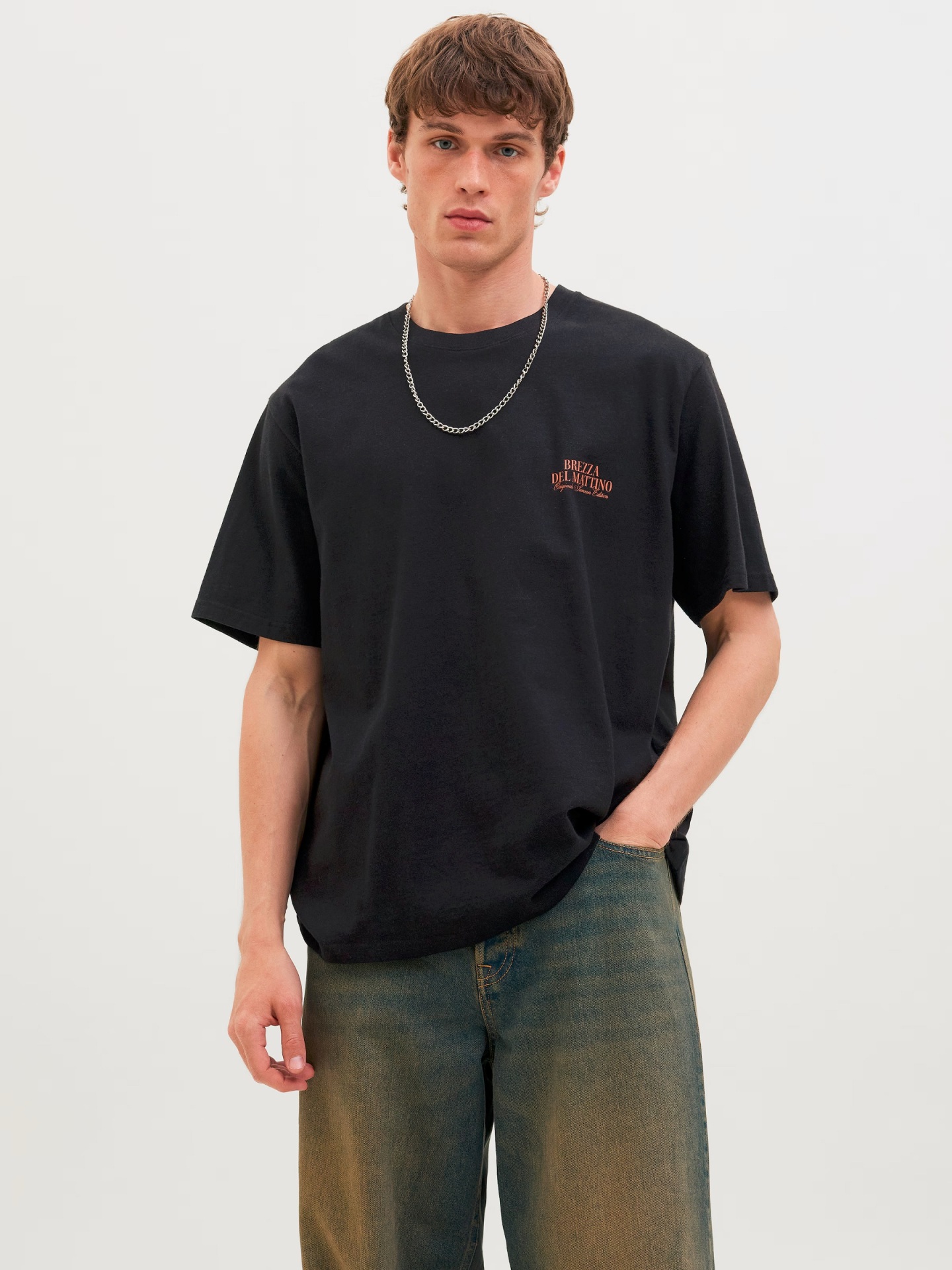  تیشرت باکسی فیت طرح دار مردانه مشکی مدل Hydra Photo برند Jack & Jones | بادابینگ استایل 
