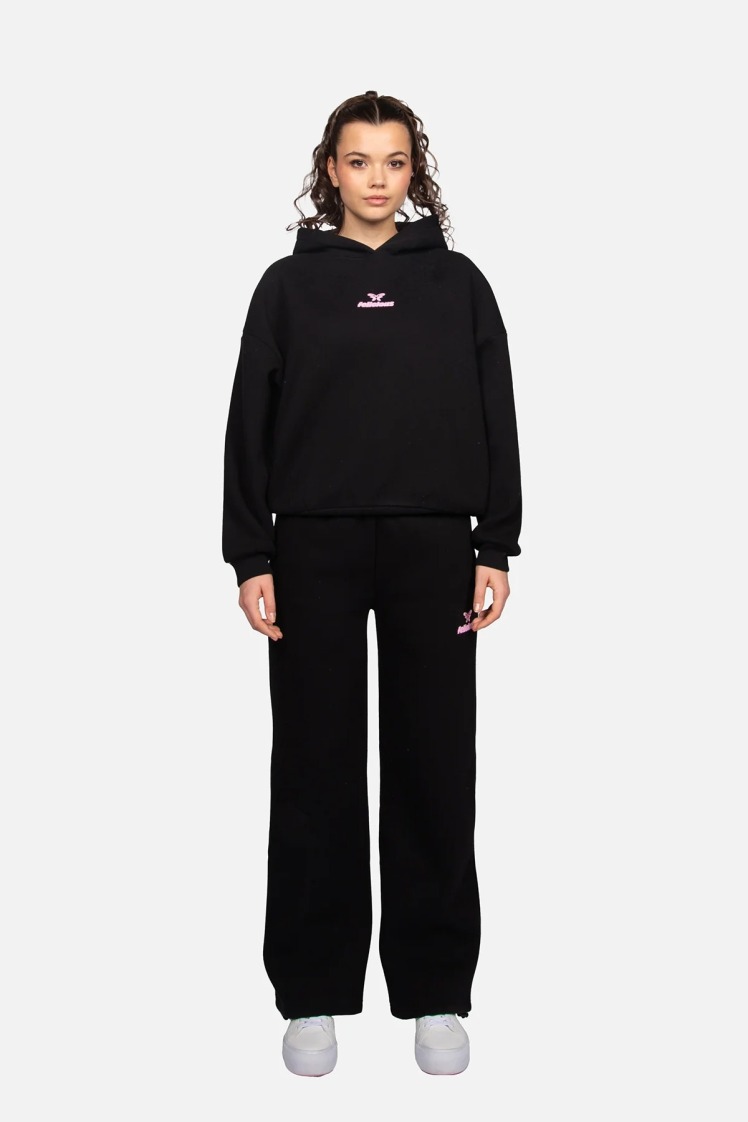 ست هودی و شلوار اسلش جاگر زنانه مشکی برند فلیشس felicious | بادابینگ استایل