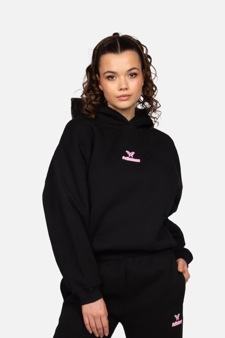 هودی باکسی فیت زنانه ساده مشکی برند فلیشس felicious | بادابینگ استایل