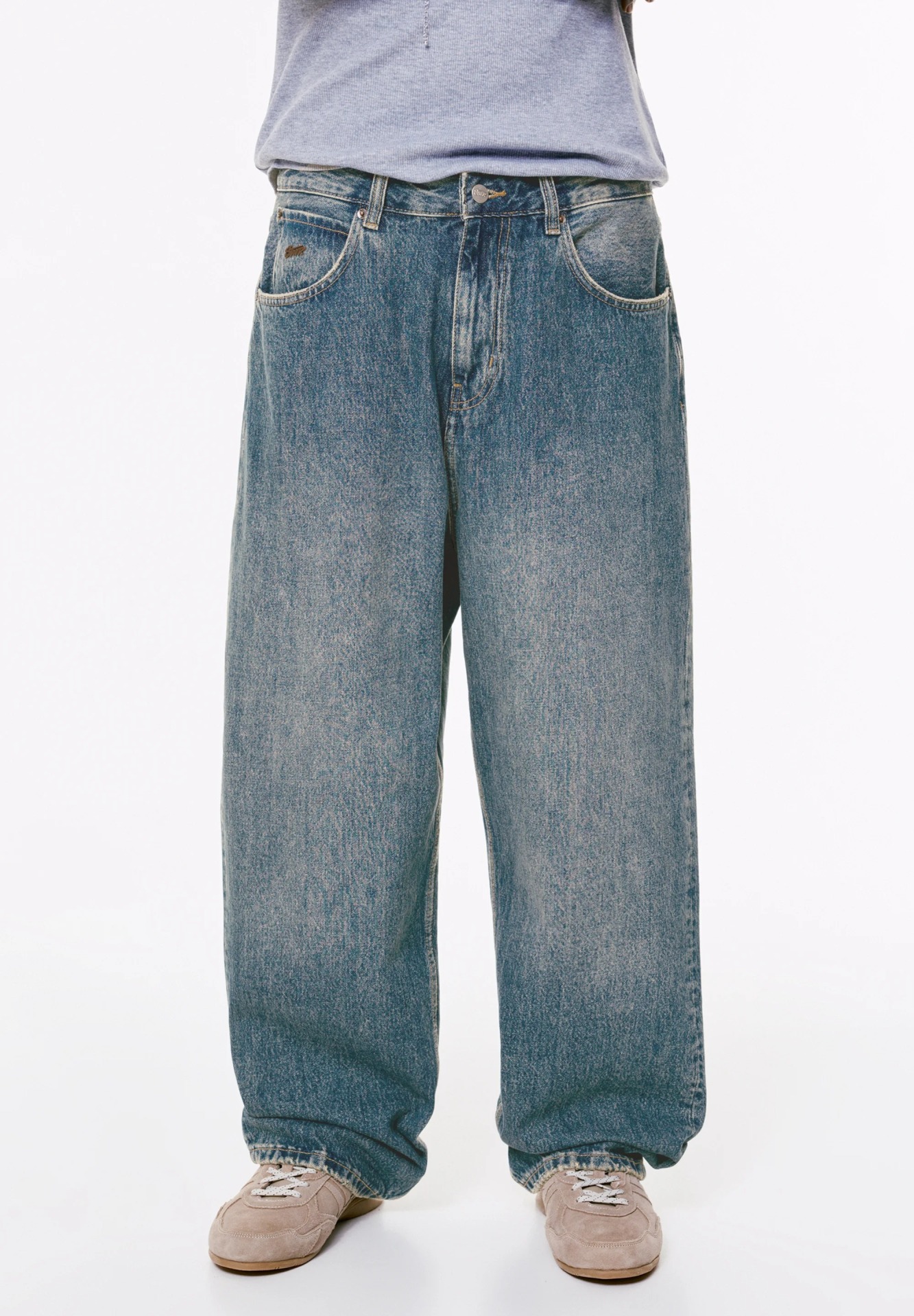  شلوار جین مردانه بگ آبی برند پول اند بیر STWD - Pull&Bear | بادابینگ استایل 