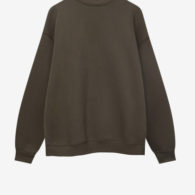 سویشرت دورس اورسایز ساده زنانه سبز لجنی برند پول اند بیر PULL&BEAR | بادابینگ استایل