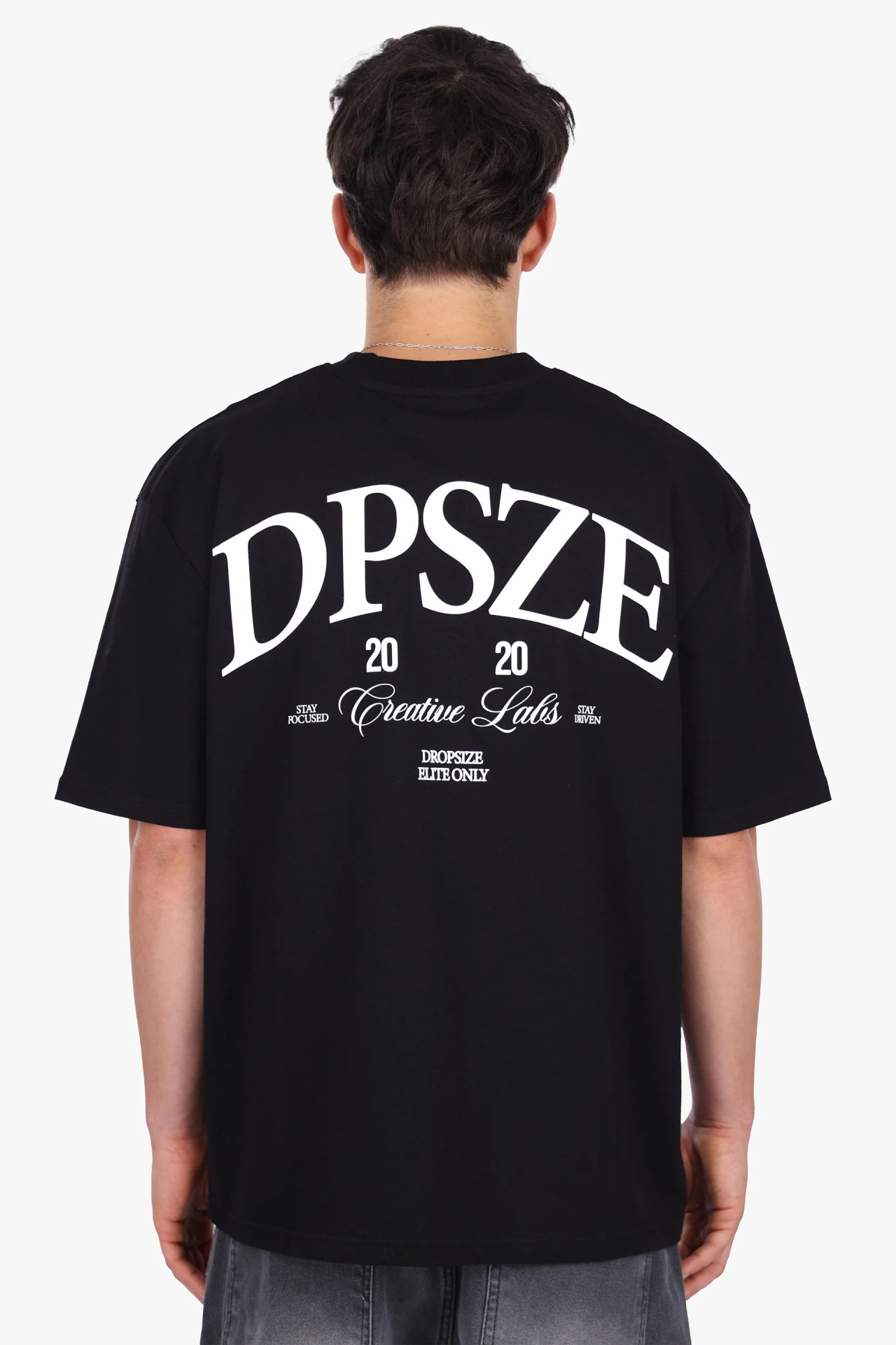 تیشرت اورسایز گرم بالا مردانه DPSZE Backprint مشکی برند دراپ سایز Dropsize | بادابینگ استایل