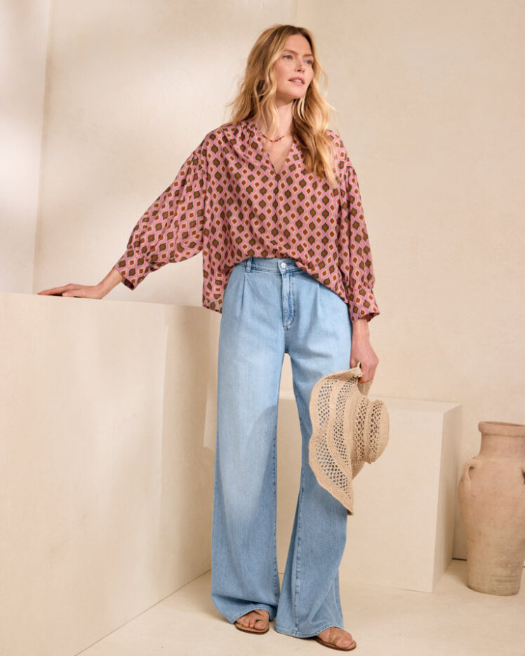 شلوار جین زنانه واید لگ وینتج آبی روشن برند DL1961 - مدل Isabel Wide Leg Lt Seaglass | بادابینگ استایل